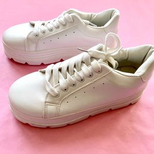 White platform sneakers